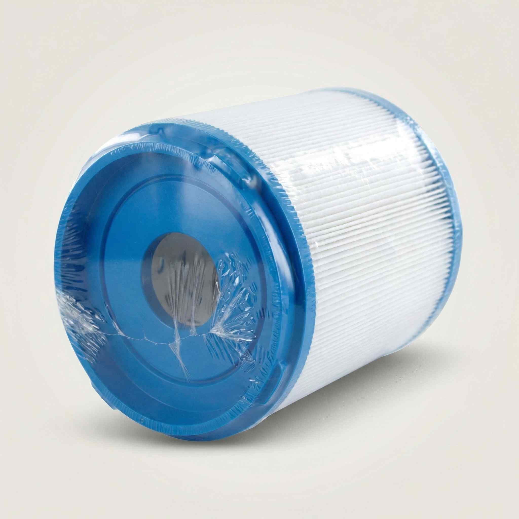 Jacuzzi ProClear 60 sq ft filter in black branded packaging, squat cylindrical shape with blue lid