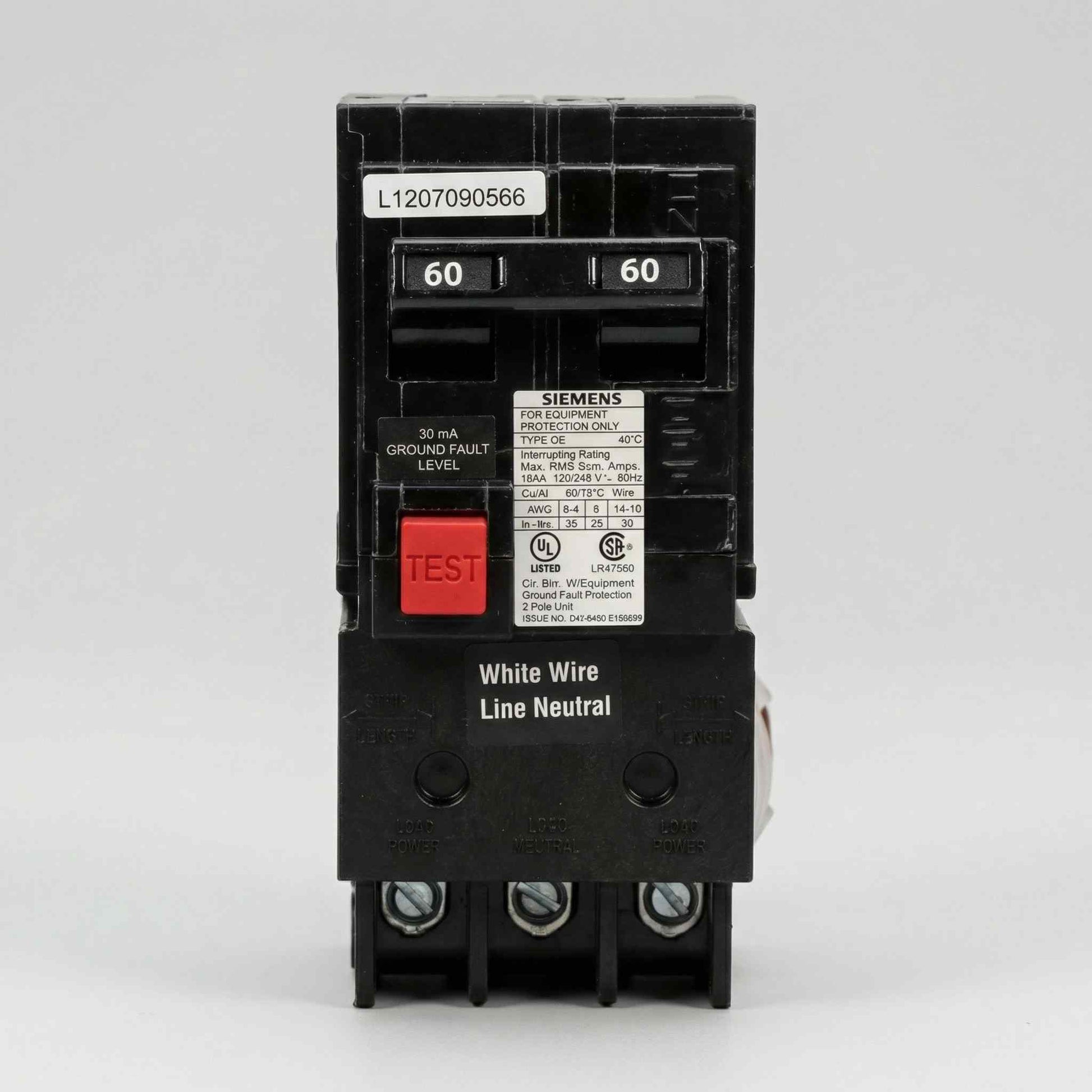 Siemens 60 Amp Breaker - NO ENCLOSURE