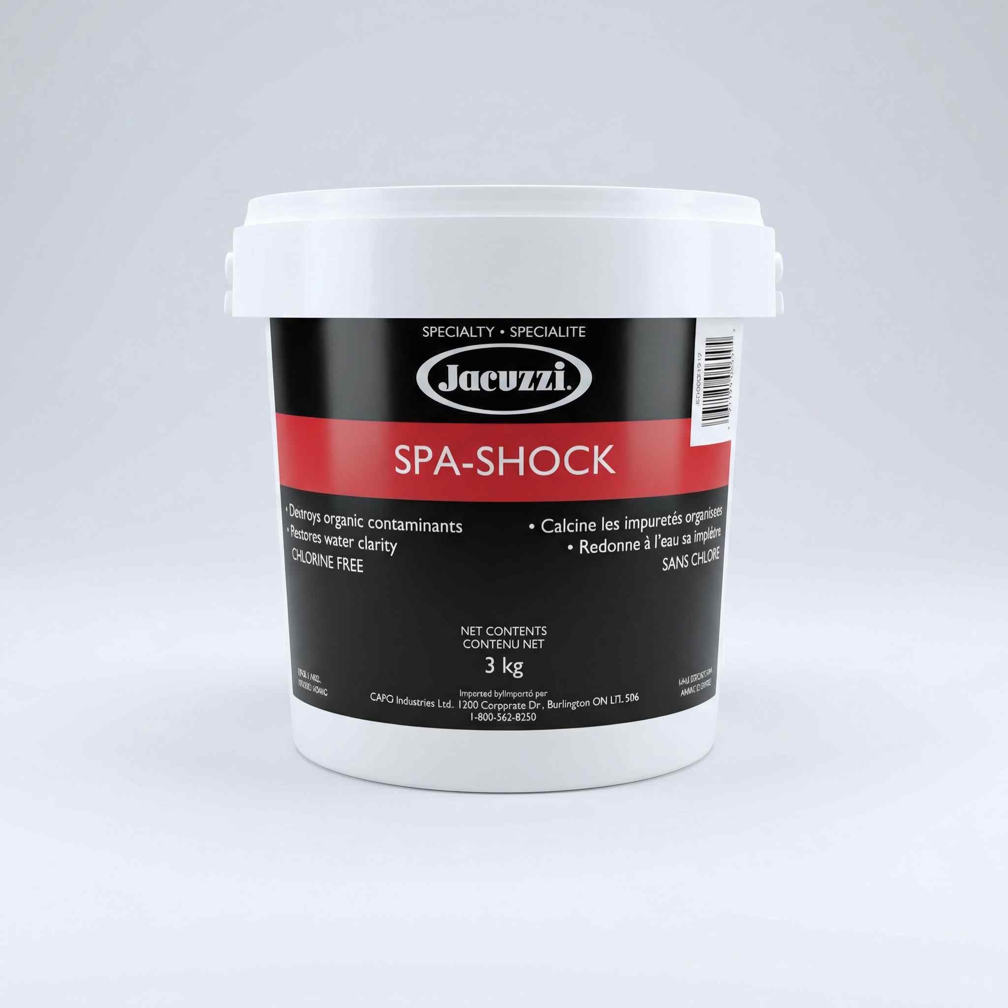 Jacuzzi Spa-Shock container on a white background