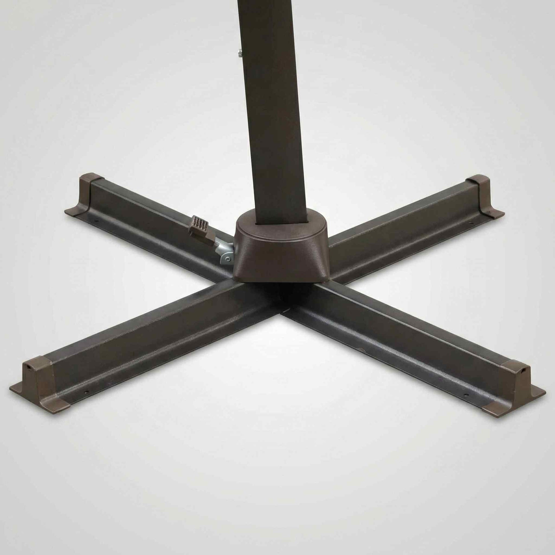 Metal stand base on a white background