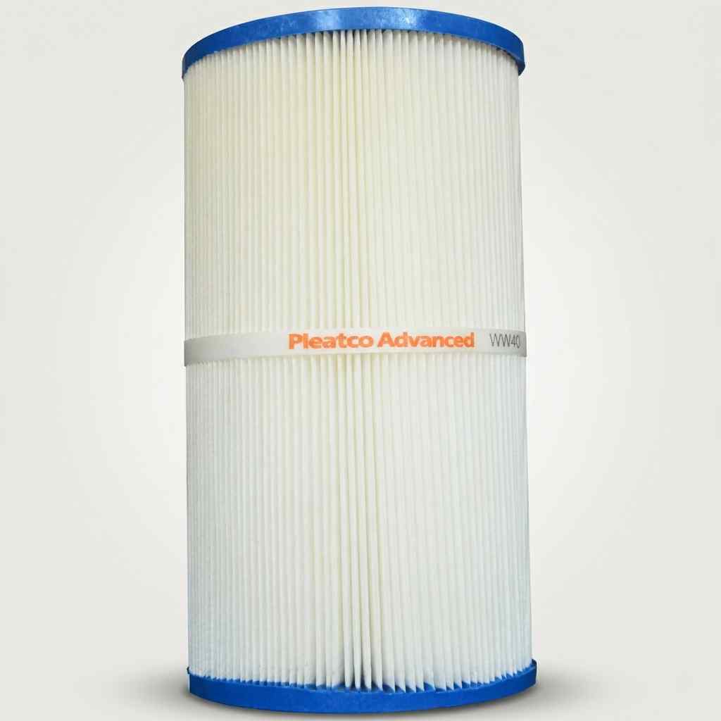 Pleatco Advanced tall cylindrical PWK30 hot tub replacement filter with white pleats