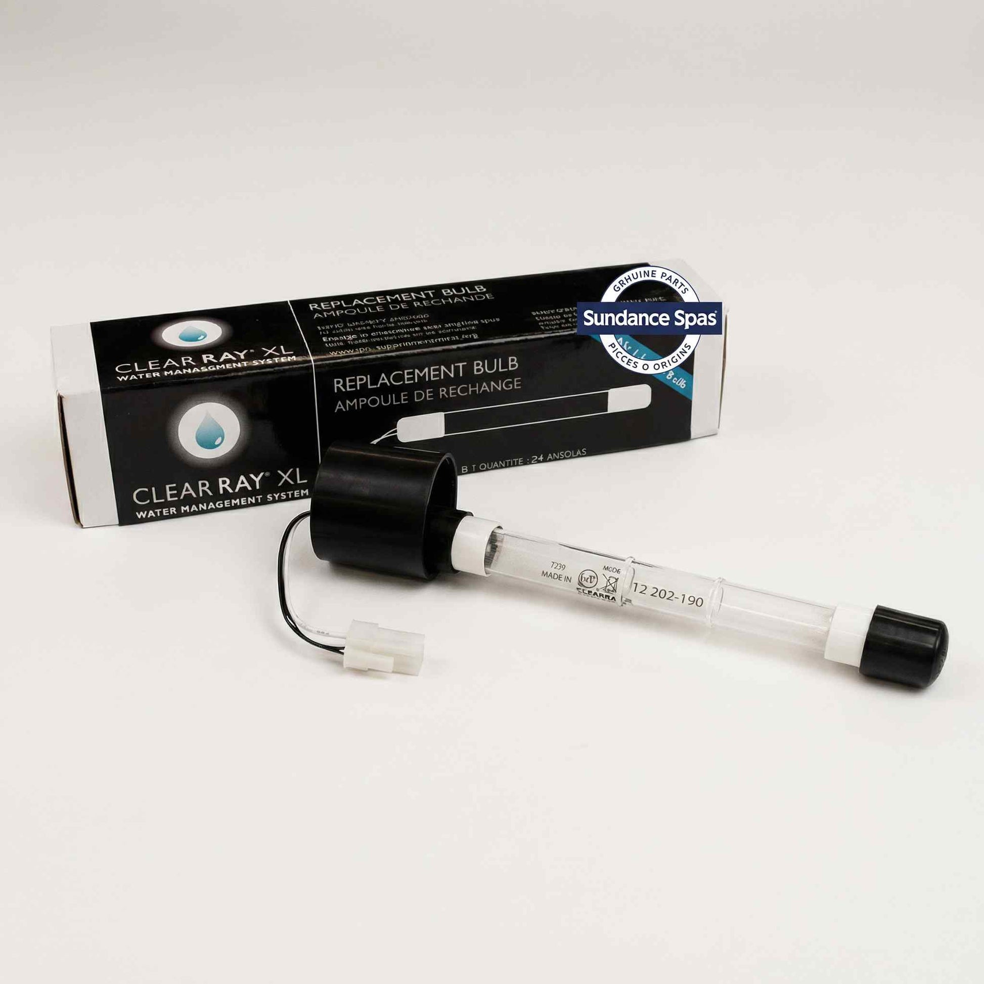 Sundance Spas replacement bulb for Clear Ray XL system on a white background